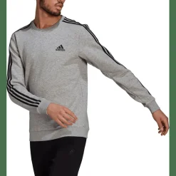 Essentials Fleece 3-Streifen Sweatshirt Herren Sweatshirt