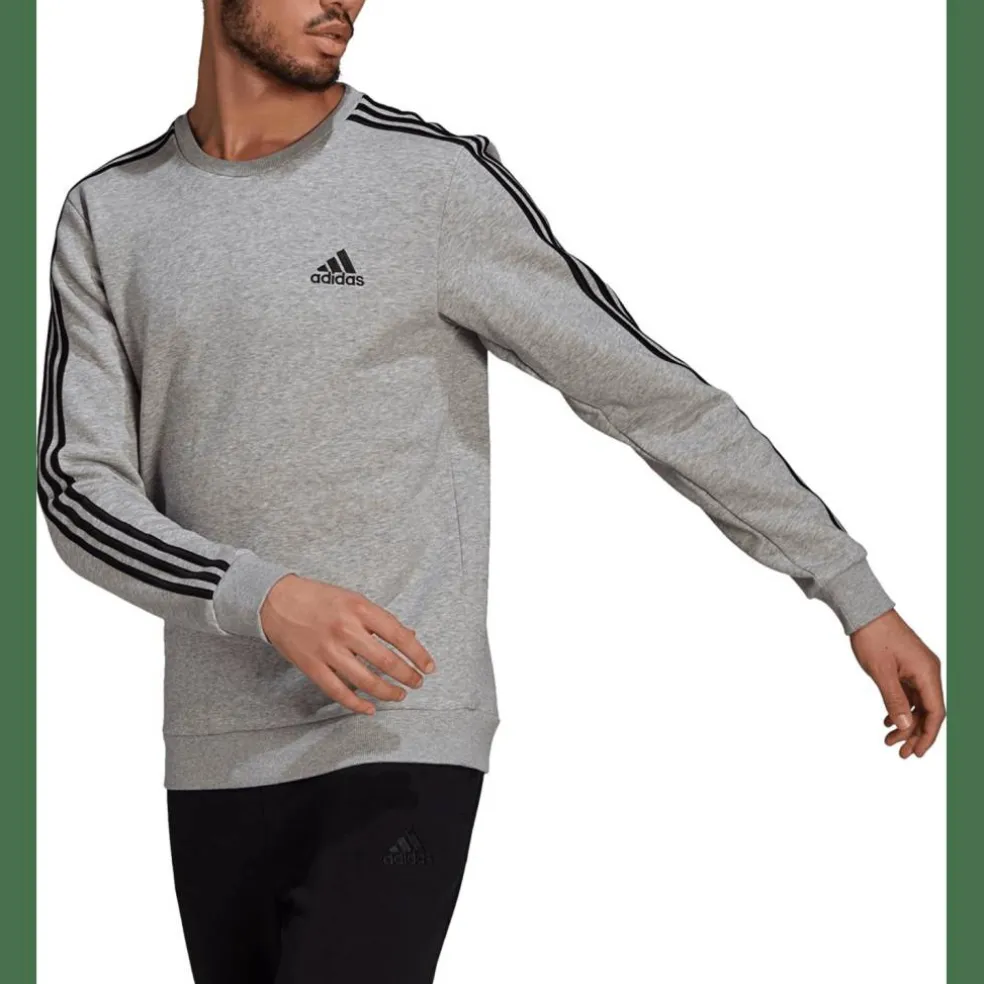 Essentials Fleece 3-Streifen Sweatshirt Herren Sweatshirt
