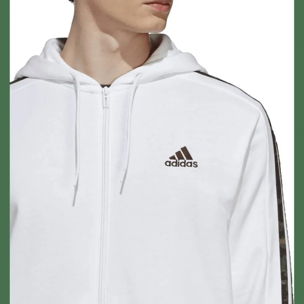 Essentials French Terry 3-Streifen Kapuzenjacke Herren Kapuzensweater