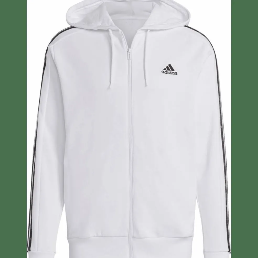 Essentials French Terry 3-Streifen Kapuzenjacke Herren Kapuzensweater