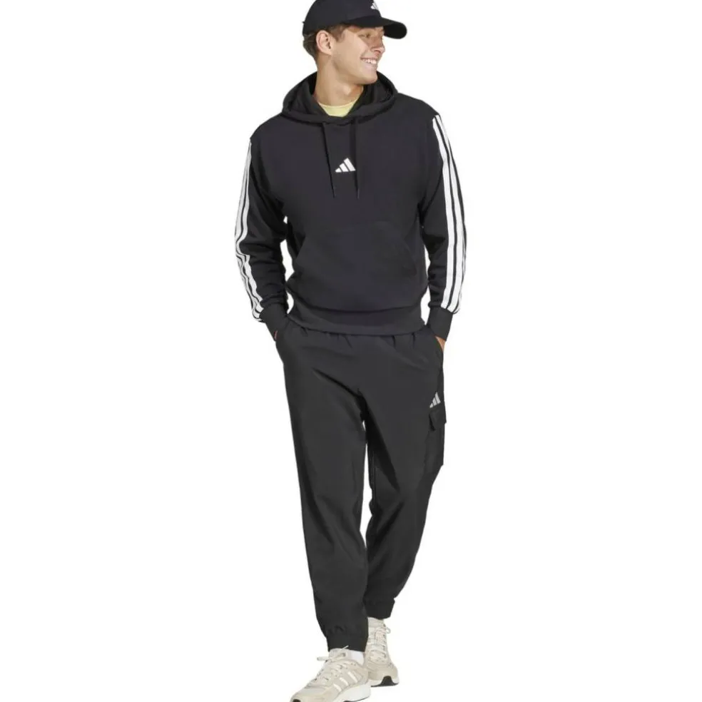 Essentials 3-Streifen French Terry Herren Kapuzensweater