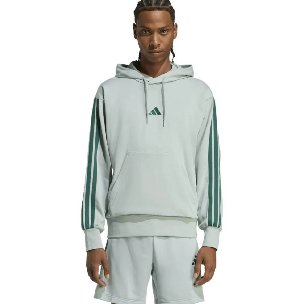 Essentials 3-Streifen French Terry Herren Kapuzensweater
