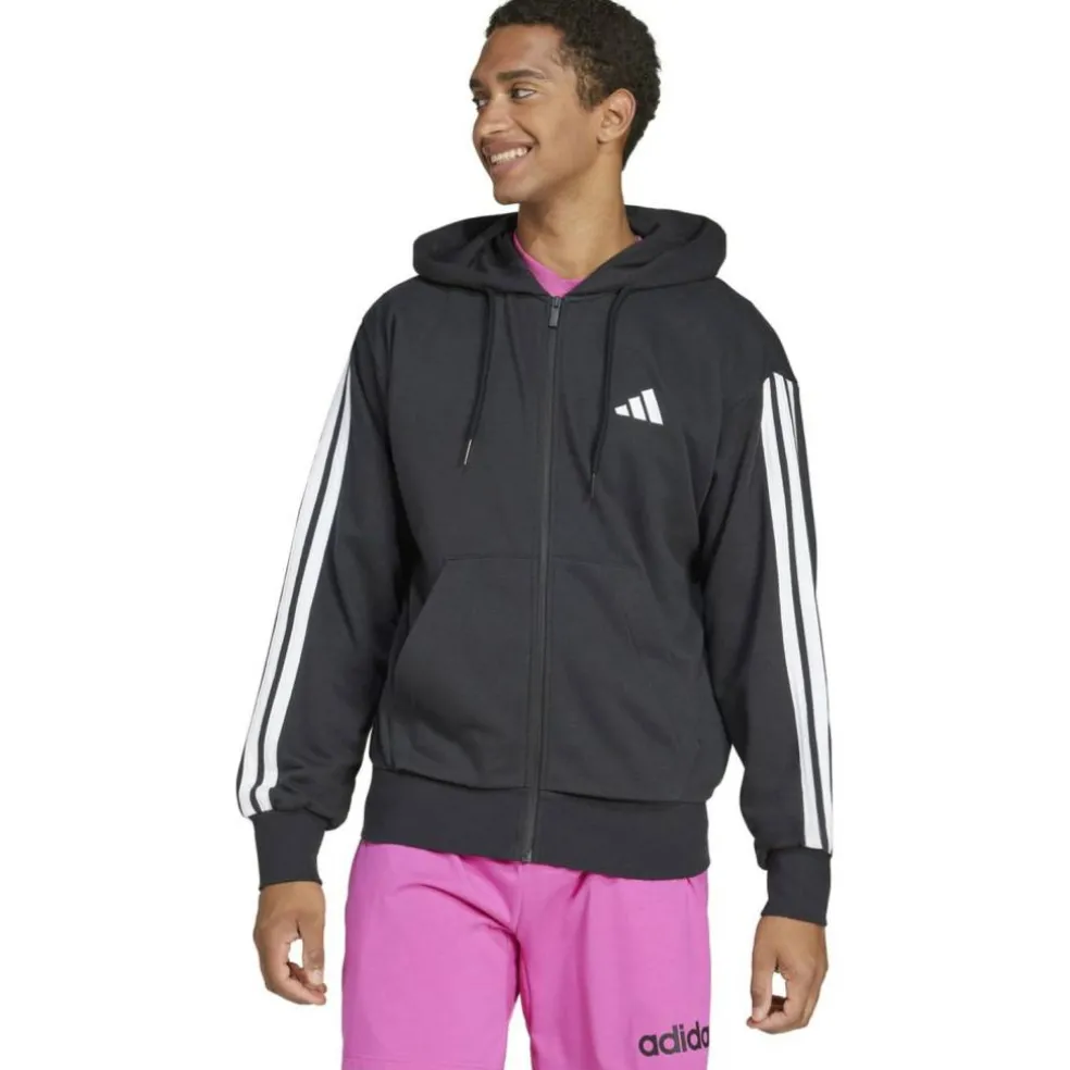 Essentials 3-Streifen French Terry Herren Kapuzensweater