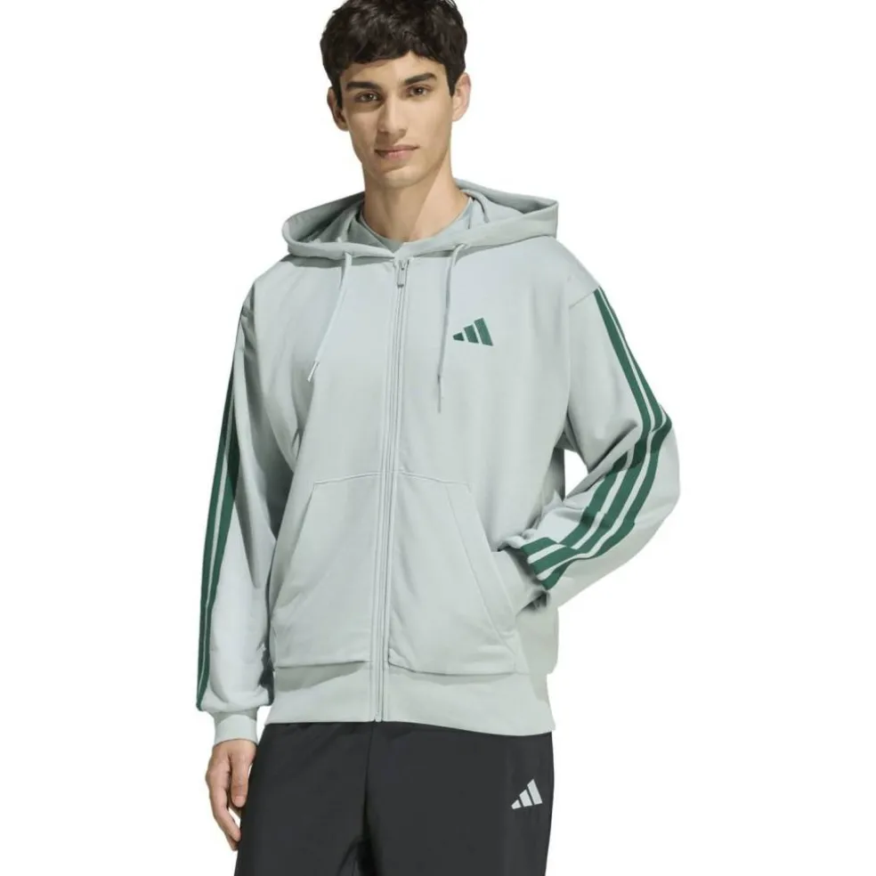 Essentials 3-Streifen French Terry Herren Kapuzensweater
