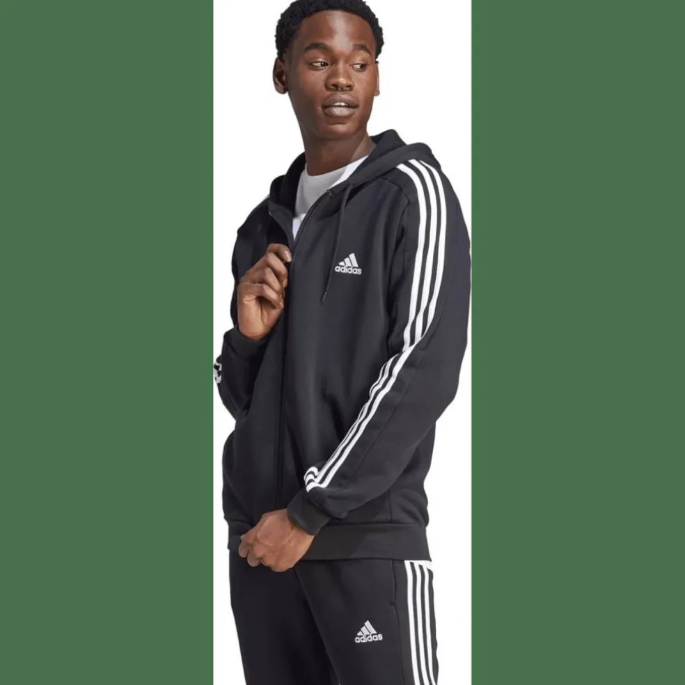 Essentials 3-Streifen Kapuzenjacke Herren Kapuzensweater