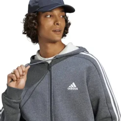 Essentials 3-Streifen Kapuzenjacke Herren Kapuzensweater
