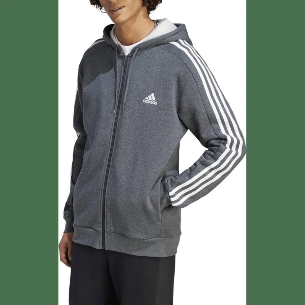 Essentials 3-Streifen Kapuzenjacke Herren Kapuzensweater