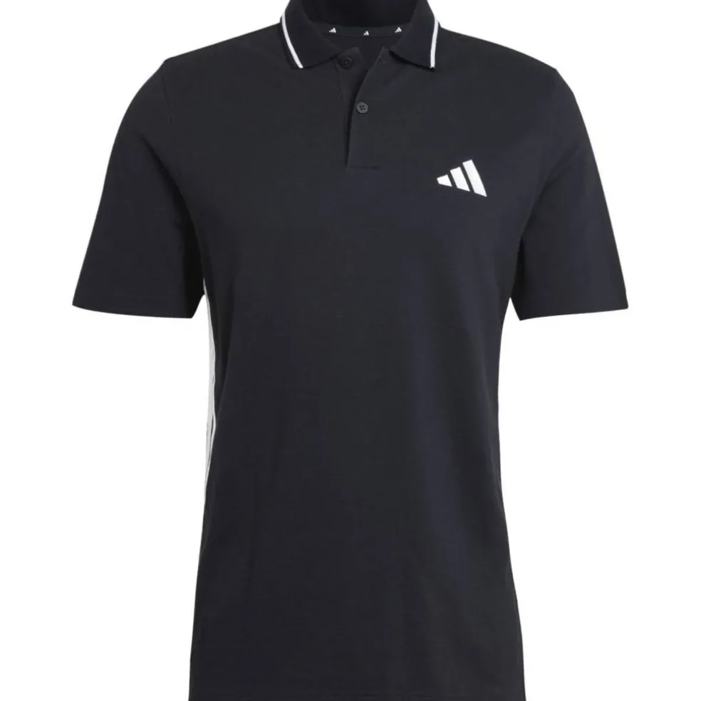 Essentials 3-Streifen Piqué Herren Poloshirt