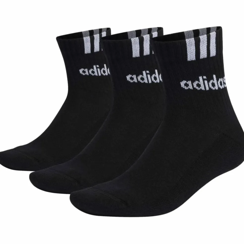 3-Streifen Linear Half-Crew Cushioned 3er-Pack Unisex Socken